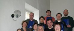 Die Teilnehmer der Veranstaltung bei der Verleihung der Europässe Mobilität mit Ltd. RSchD Reinlein (links) und der Leiterin der Veranstaltung Frau Bankmann (rechts).